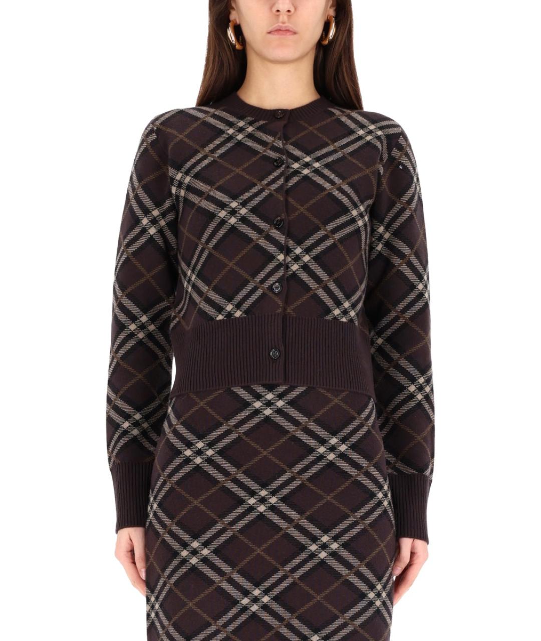 BURBERRY Коричневый шерстяной кардиган, фото 2