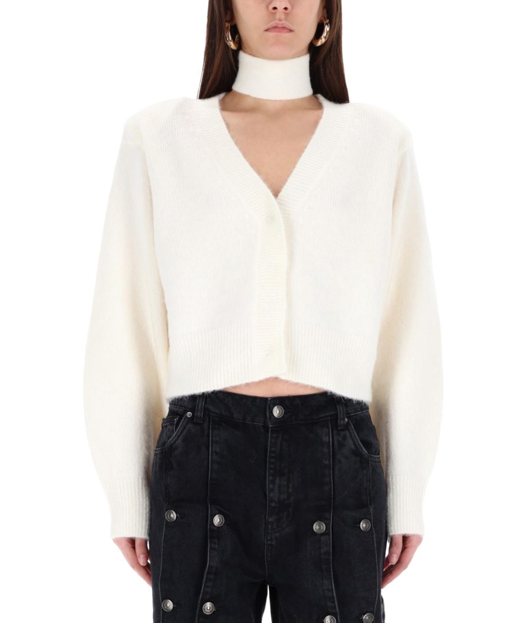 ROTATE Белый шерстяной кардиган, фото 5