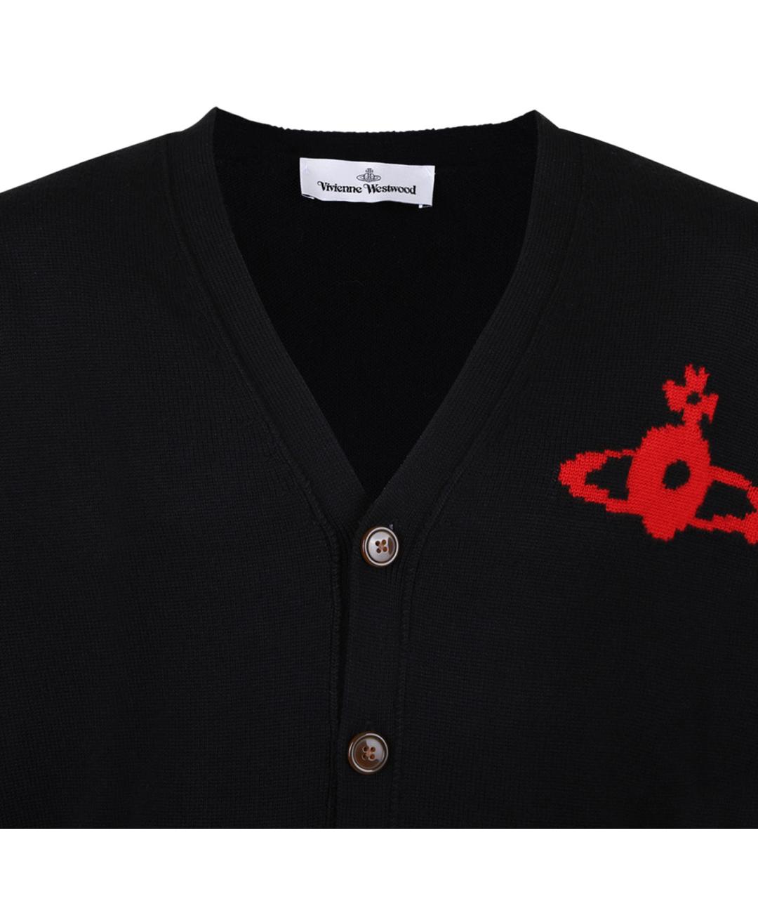 VIVIENNE WESTWOOD Черный шерстяной кардиган, фото 3