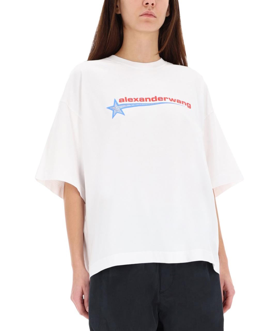 ALEXANDER WANG Белая хлопковая футболка, фото 4