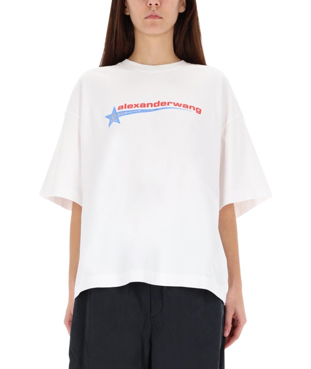ALEXANDER WANG Белая хлопковая футболка, фото 5