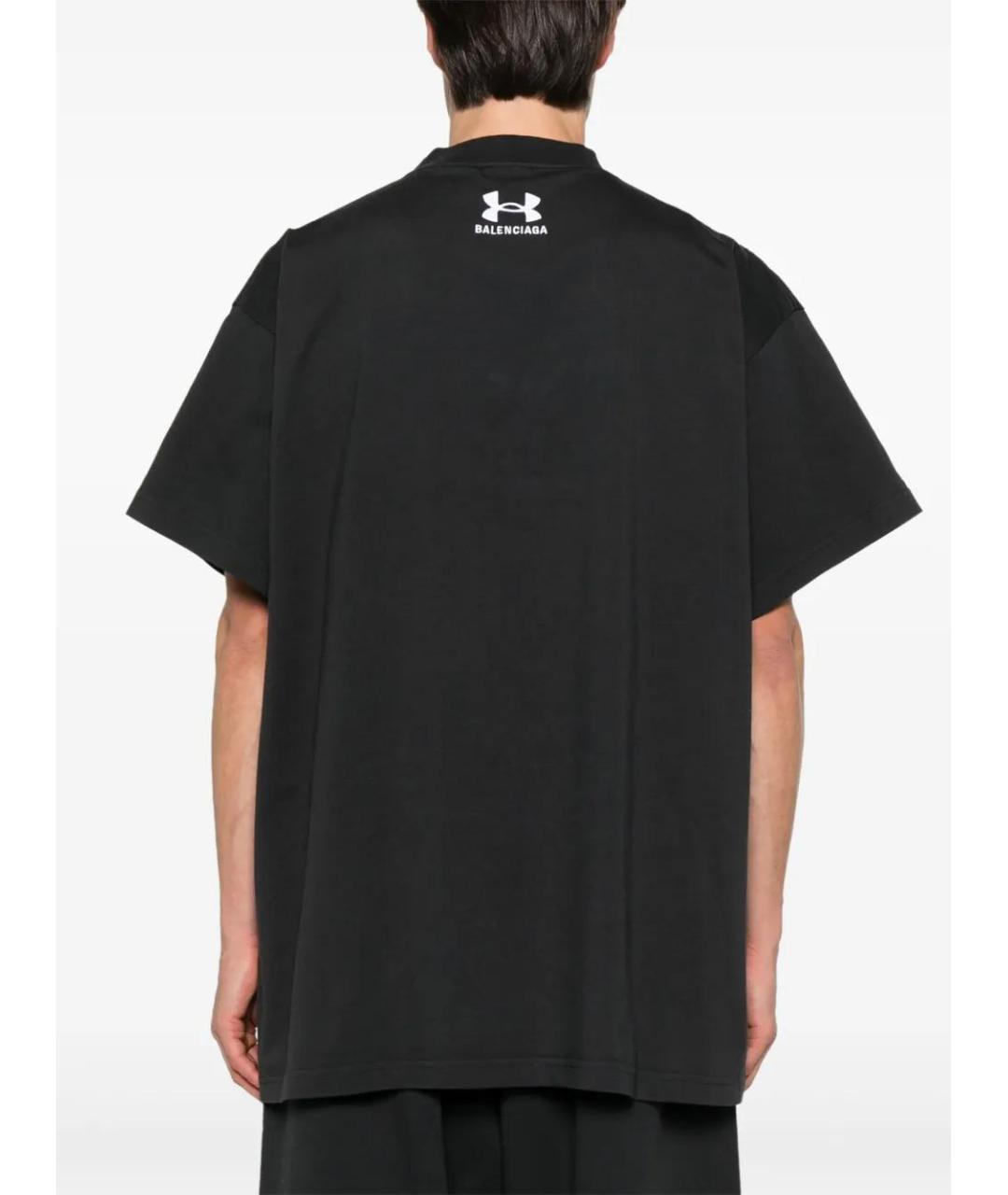 BALENCIAGA Черная хлопковая футболка, фото 3