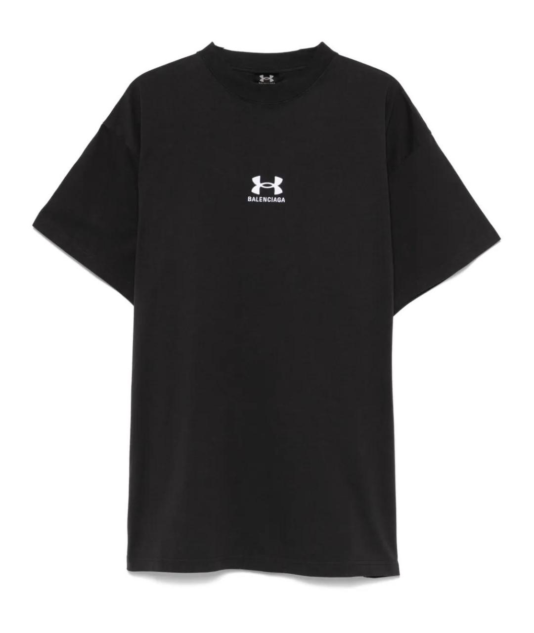 BALENCIAGA Черная хлопковая футболка, фото 1