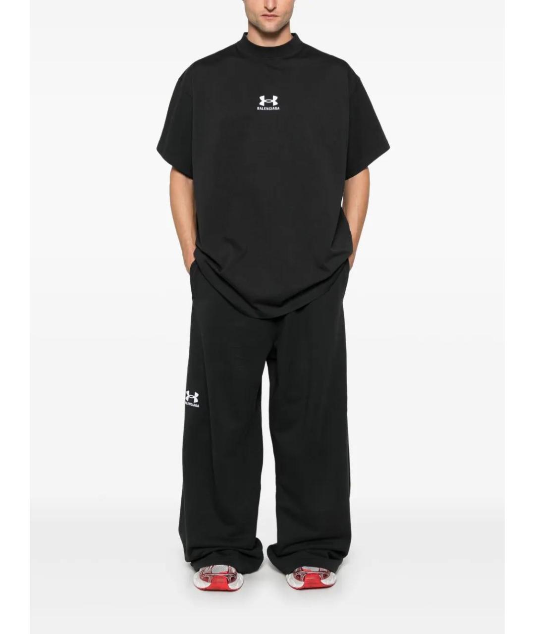 BALENCIAGA Черная хлопковая футболка, фото 2