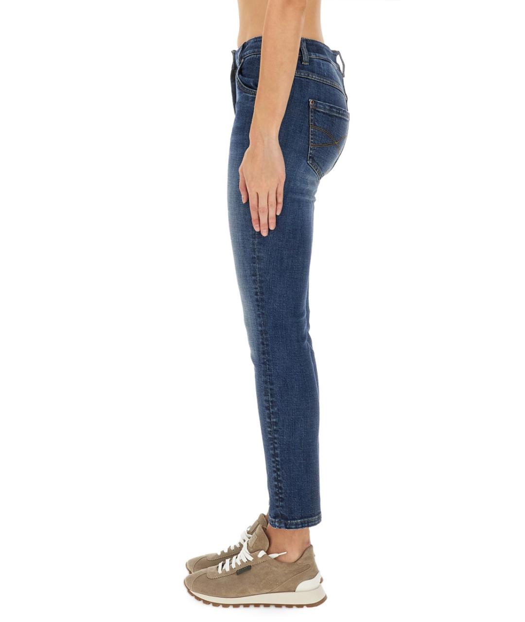 BRUNELLO CUCINELLI Синие хлопко-эластановые джинсы слим, фото 5