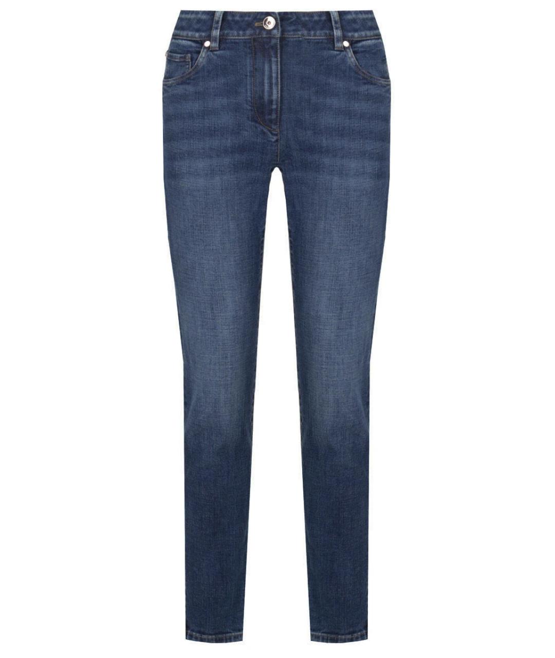 BRUNELLO CUCINELLI Синие хлопко-эластановые джинсы слим, фото 1