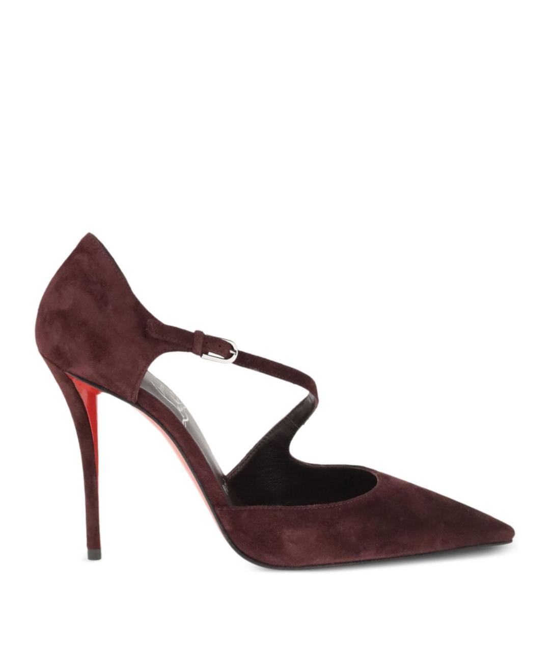 CHRISTIAN LOUBOUTIN Бордовые замшевые туфли, фото 1