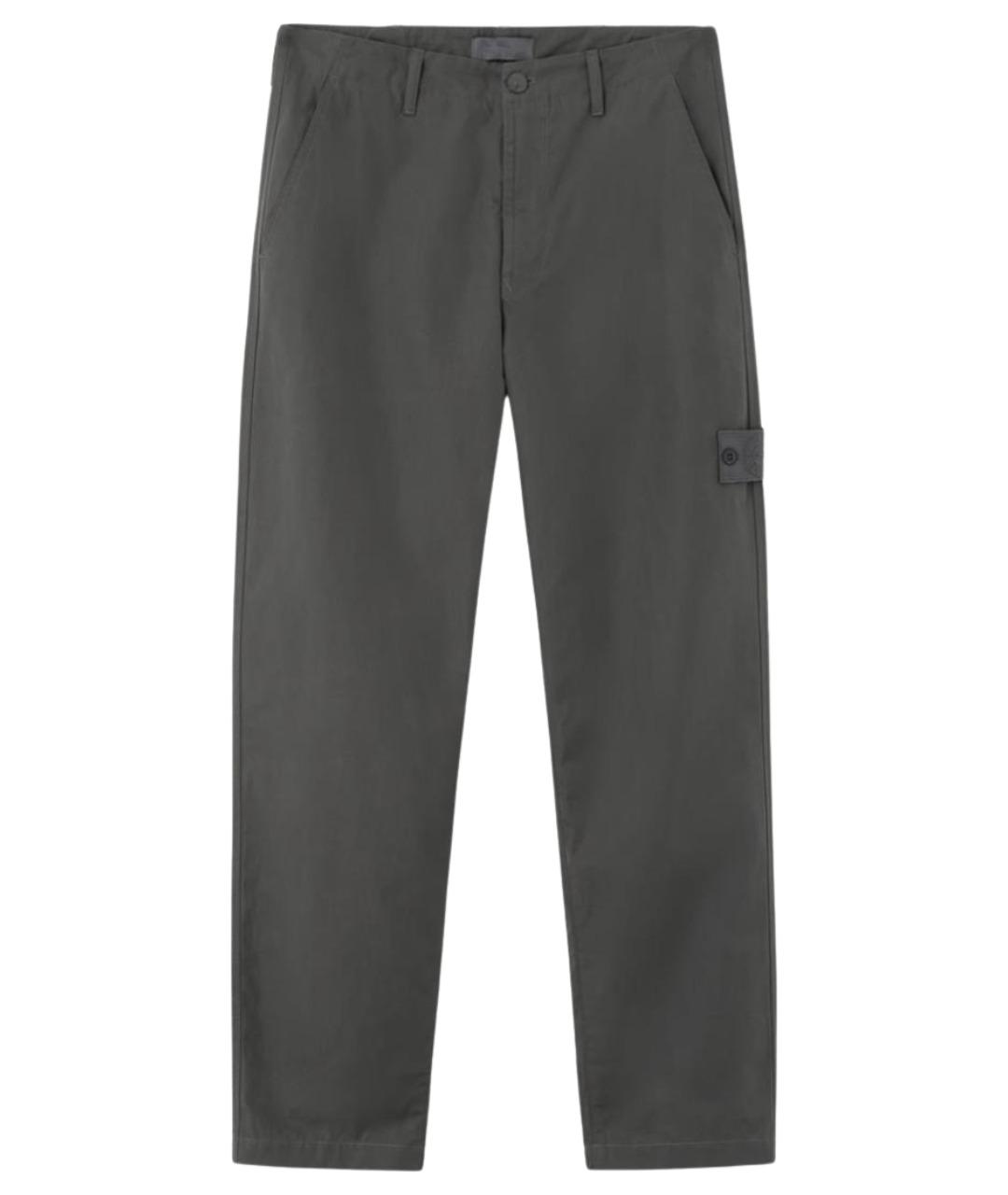 STONE ISLAND Серые хлопковые повседневные брюки, фото 1