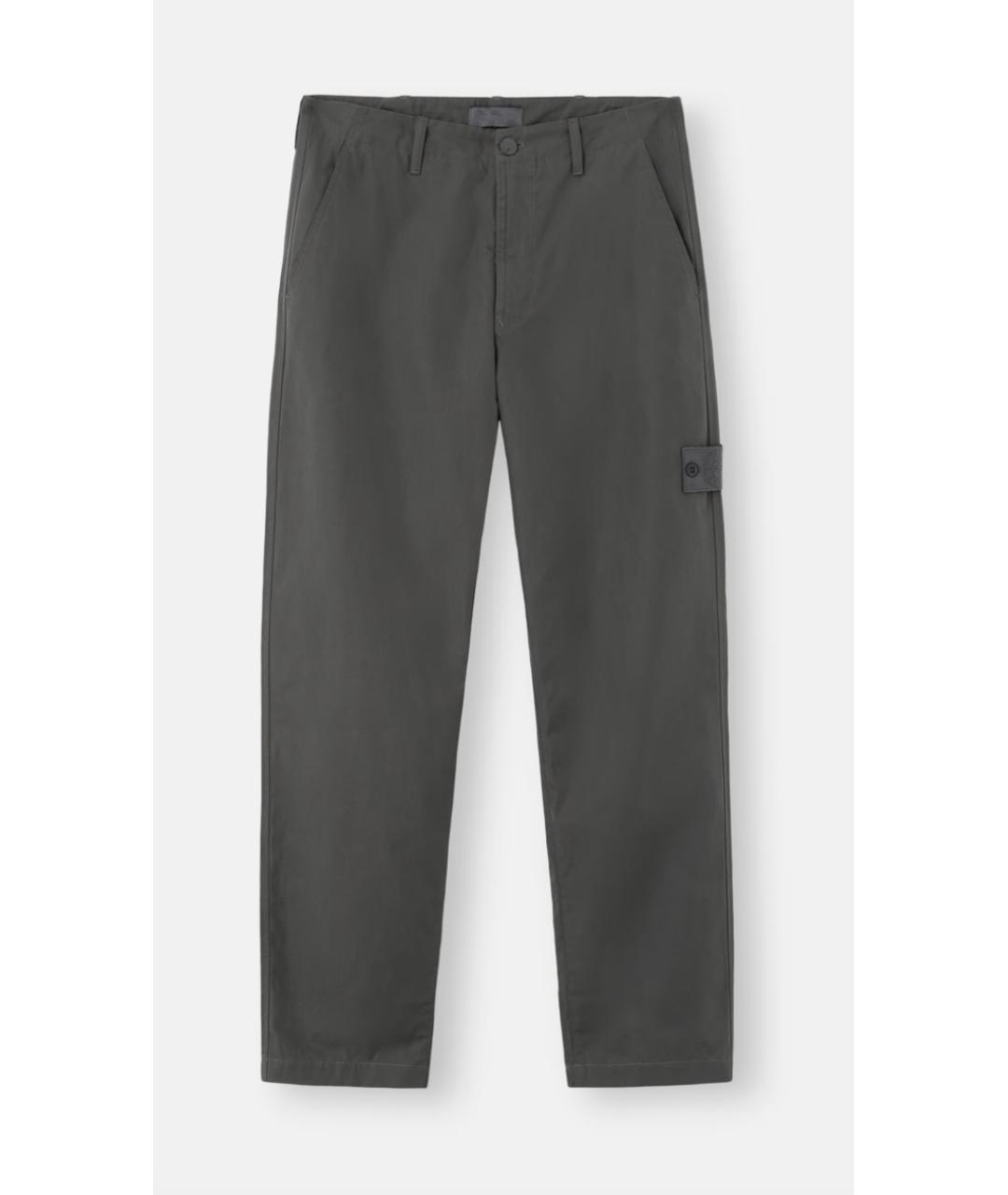 STONE ISLAND Серые хлопковые повседневные брюки, фото 6