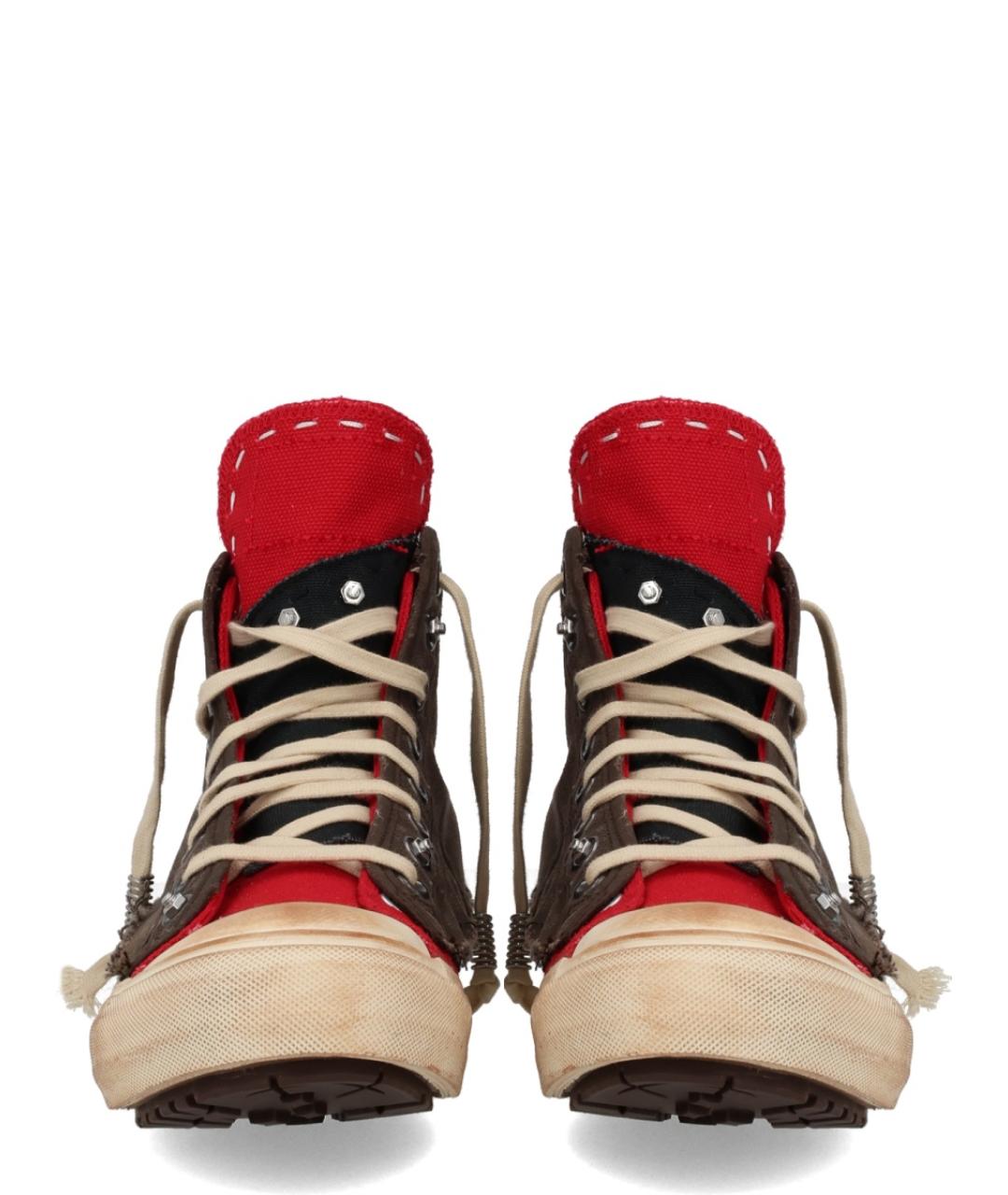 MAISON MARGIELA Мульти текстильные высокие кроссовки / кеды, фото 3