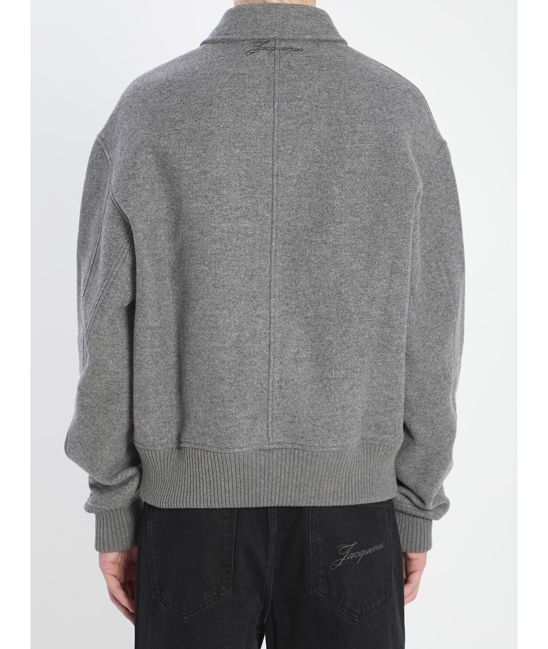 JACQUEMUS Серая шерстяная куртка, фото 5