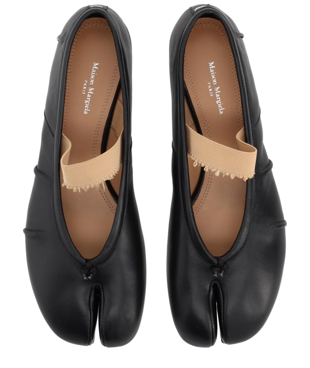 MAISON MARGIELA Черные кожаные балетки, фото 4