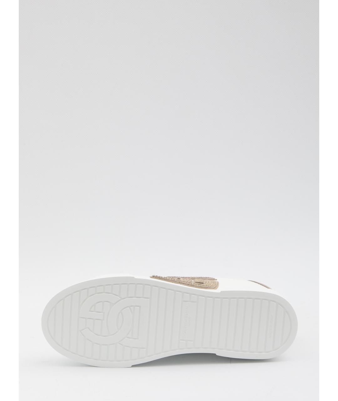 DOLCE&GABBANA Белые кожаные кеды, фото 4