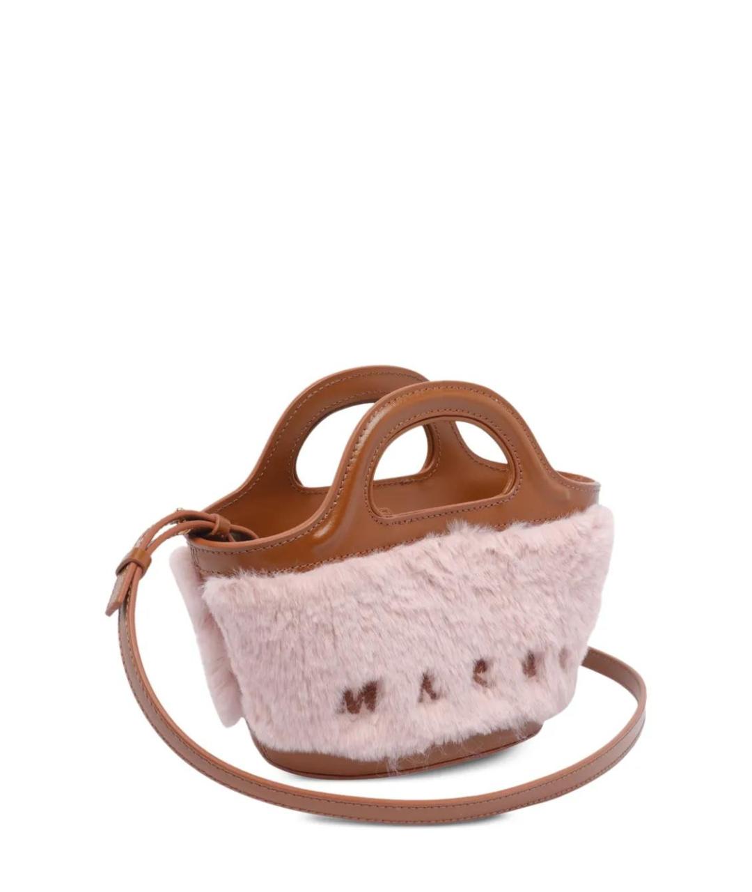 MARNI Розовая синтетическая сумка с короткими ручками, фото 3