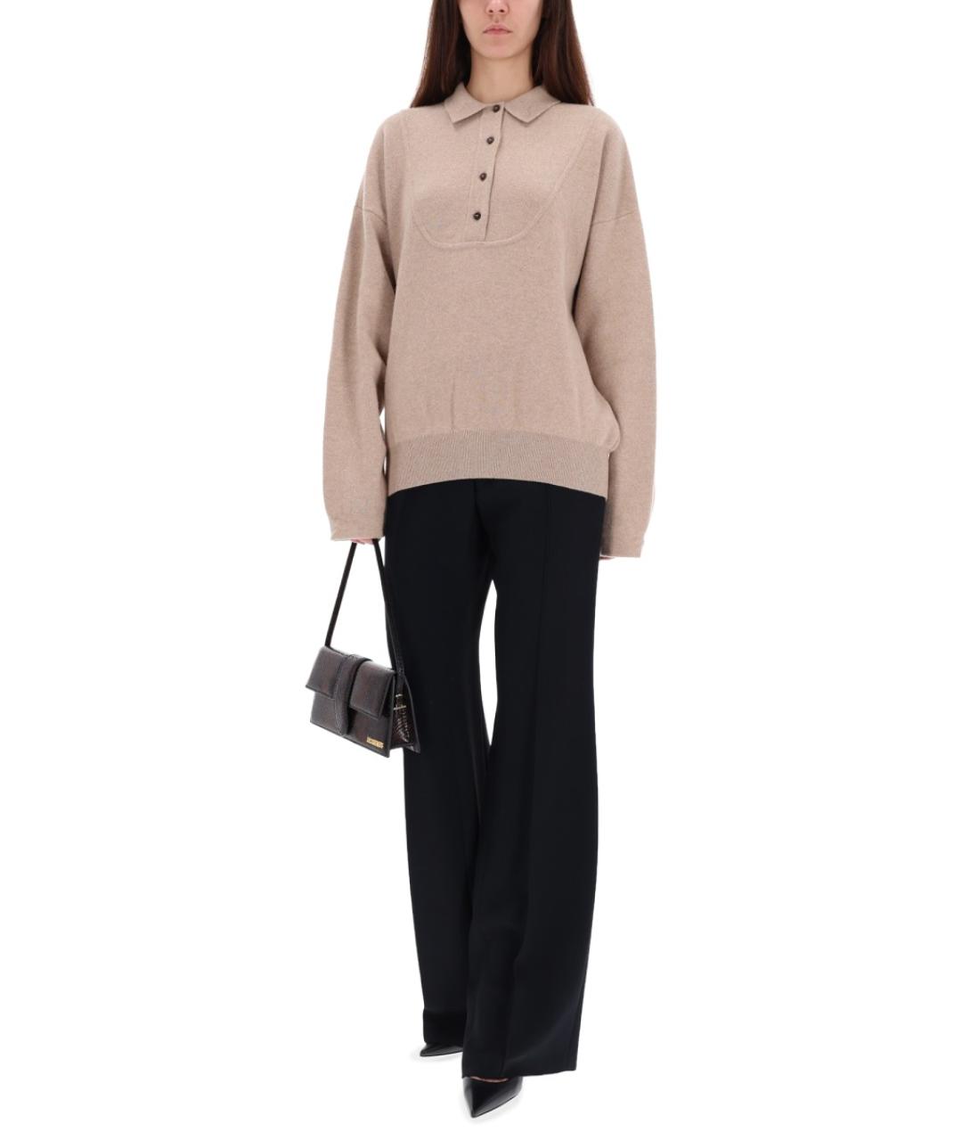 JACQUEMUS Бежевый шерстяной джемпер / свитер, фото 3