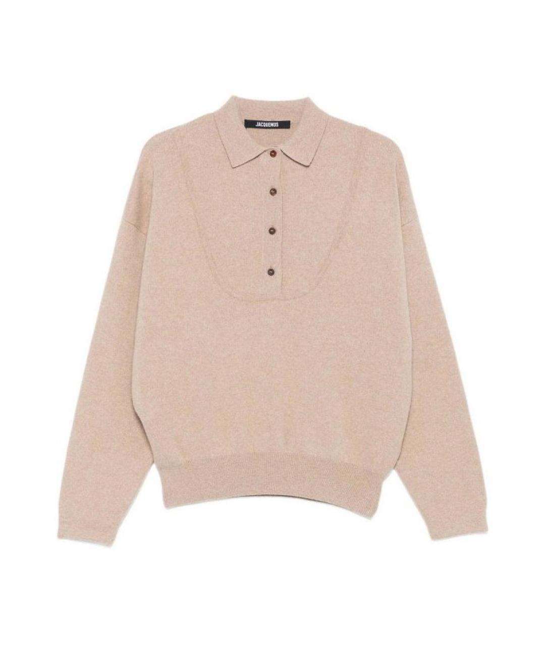 JACQUEMUS Бежевый шерстяной джемпер / свитер, фото 1