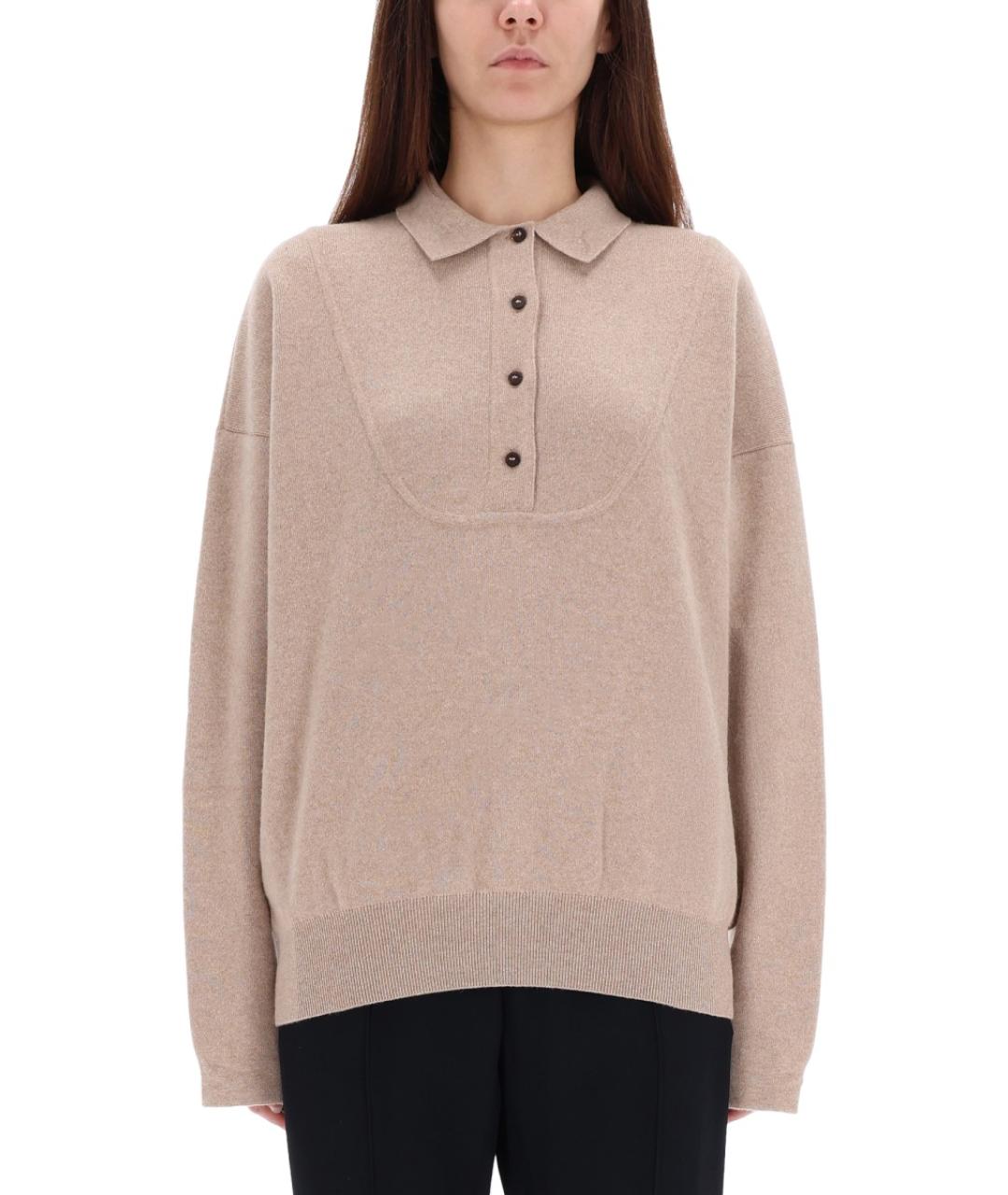 JACQUEMUS Бежевый шерстяной джемпер / свитер, фото 2