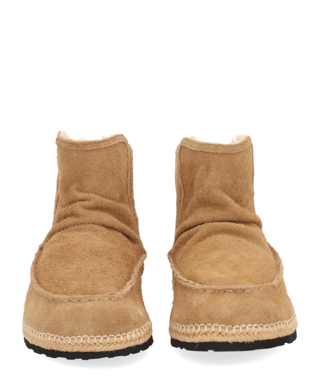 DIESEL Бежевые кожаные низкие ботинки, фото 3