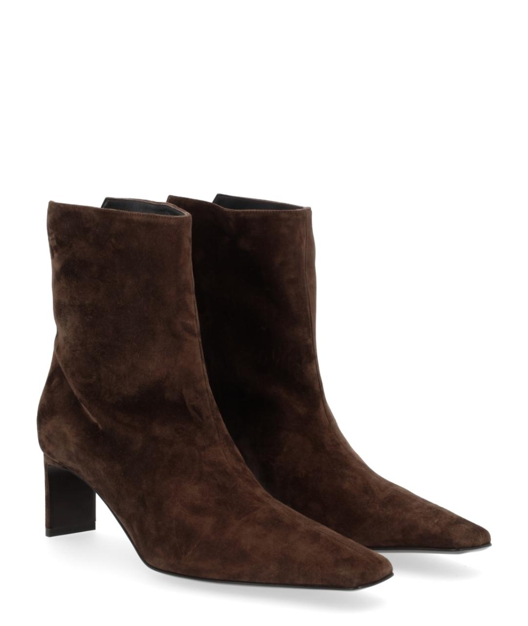 KHAITE Коричневые замшевые ботильоны, фото 4
