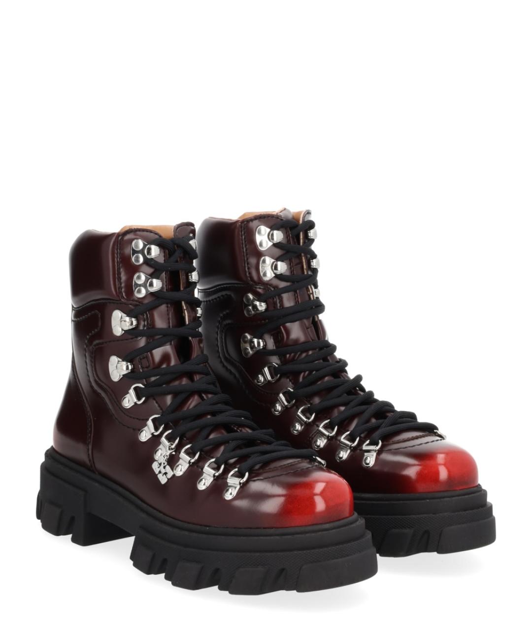 GANNI Бордовые ботинки, фото 2
