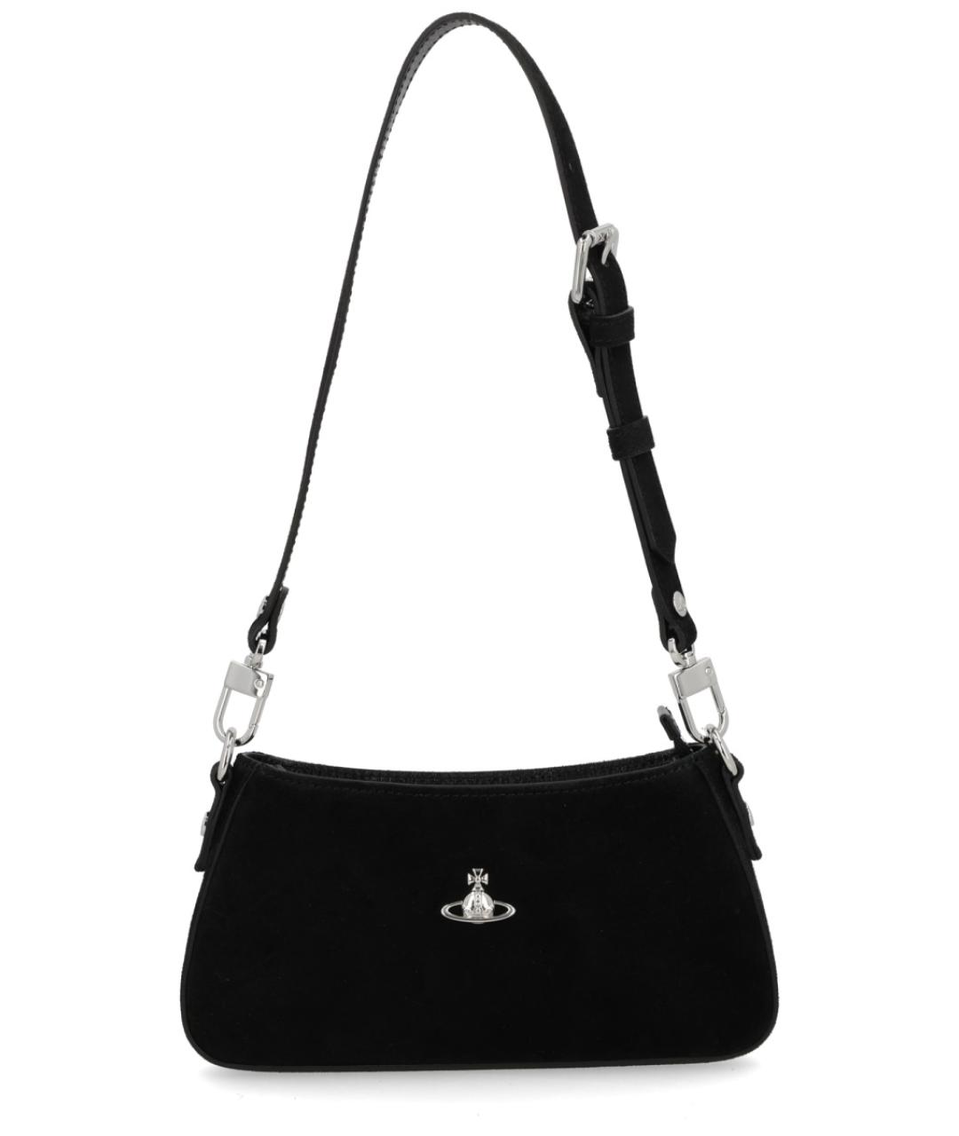 VIVIENNE WESTWOOD Черная кожаная сумка через плечо, фото 1