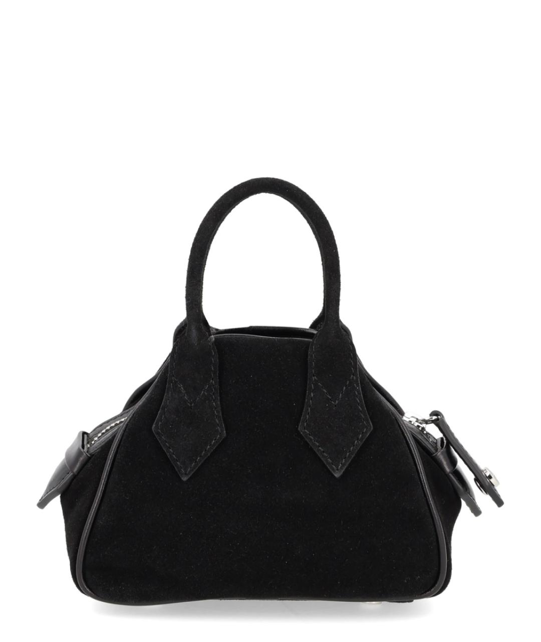 VIVIENNE WESTWOOD Черная кожаная сумка с короткими ручками, фото 2