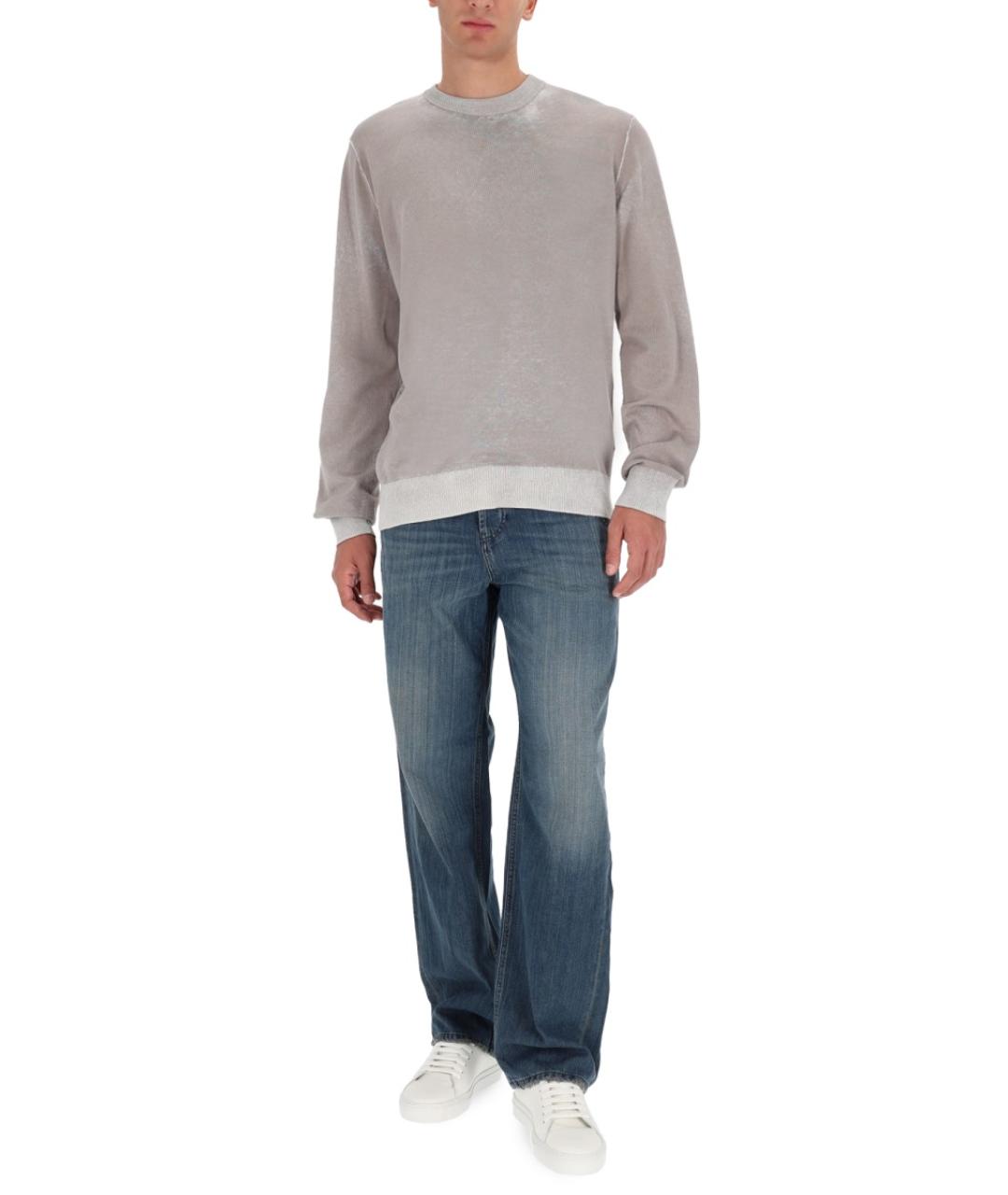 DIESEL Серый хлопковый джемпер / свитер, фото 3