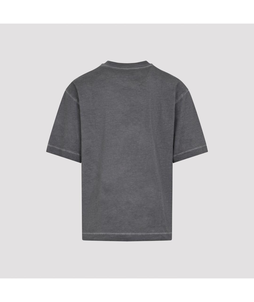 OFF-WHITE Серая хлопковая футболка, фото 3