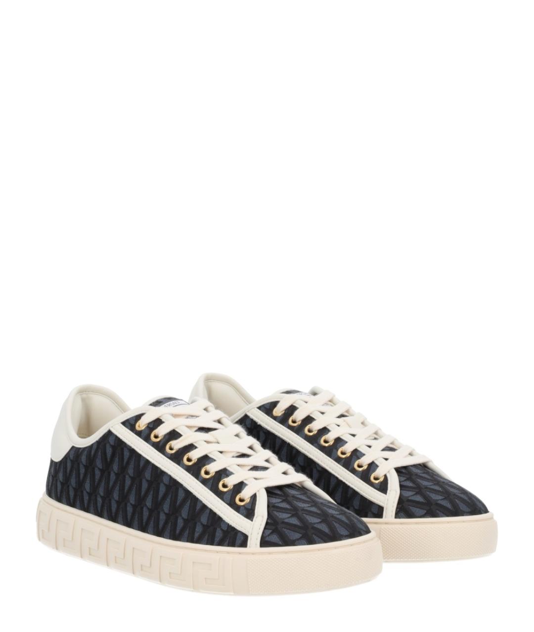 VERSACE Черные синтетические кеды, фото 2