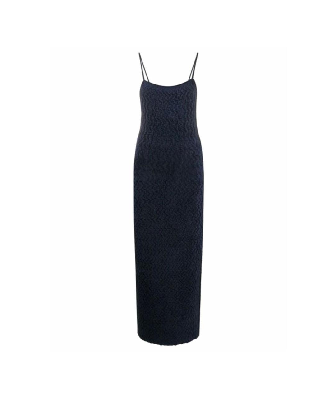 JACQUEMUS Синее вискозное коктейльное платье, фото 9