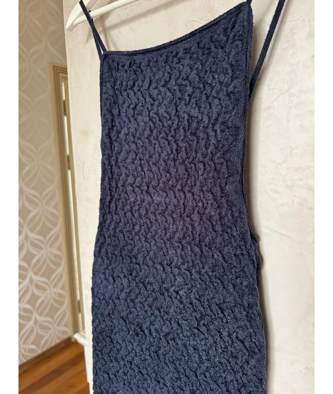 JACQUEMUS Синее вискозное коктейльное платье, фото 3