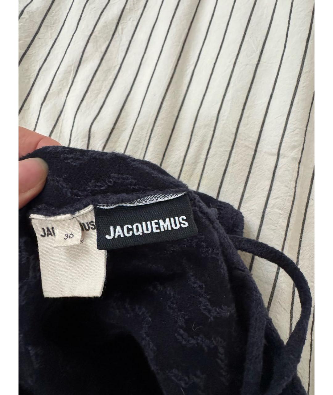 JACQUEMUS Синее вискозное коктейльное платье, фото 7