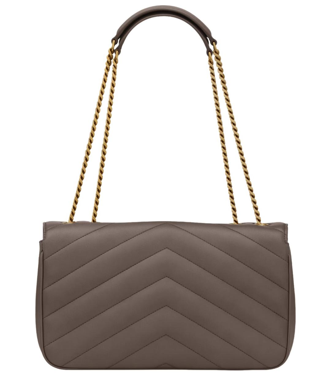 SAINT LAURENT Коричневая кожаная сумка через плечо, фото 3