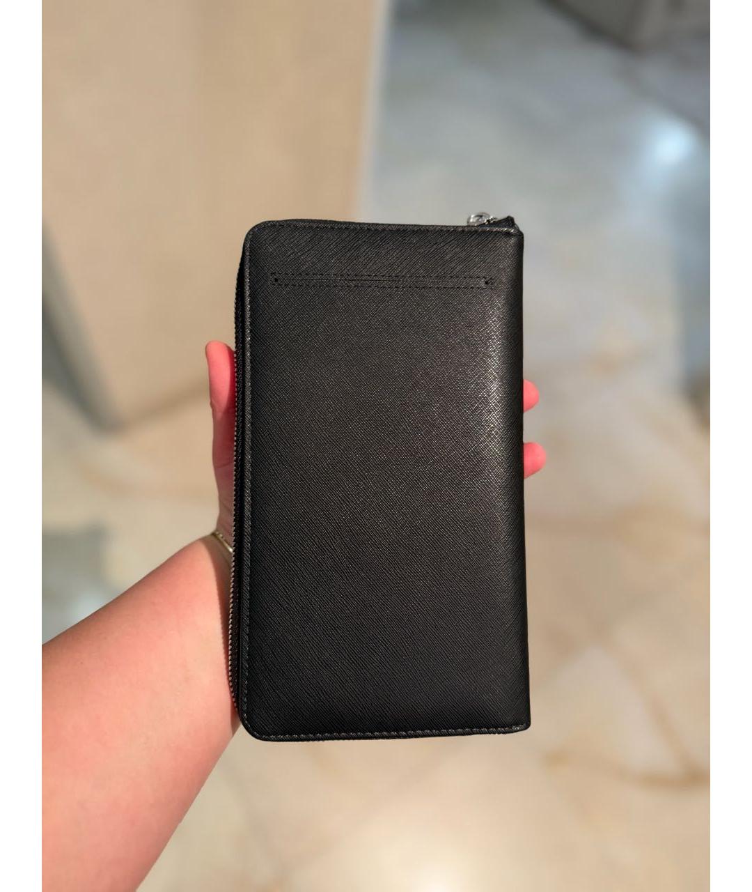 EMPORIO ARMANI Черный полиуретановый кошелек, фото 6