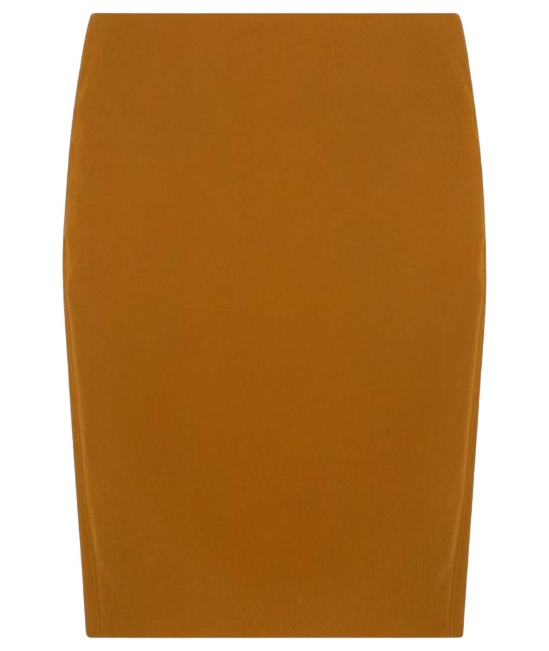 SAINT LAURENT Желтая вискозная юбка миди, фото 1