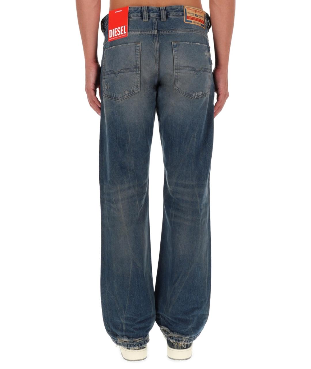 DIESEL Синие хлопковые прямые джинсы, фото 4