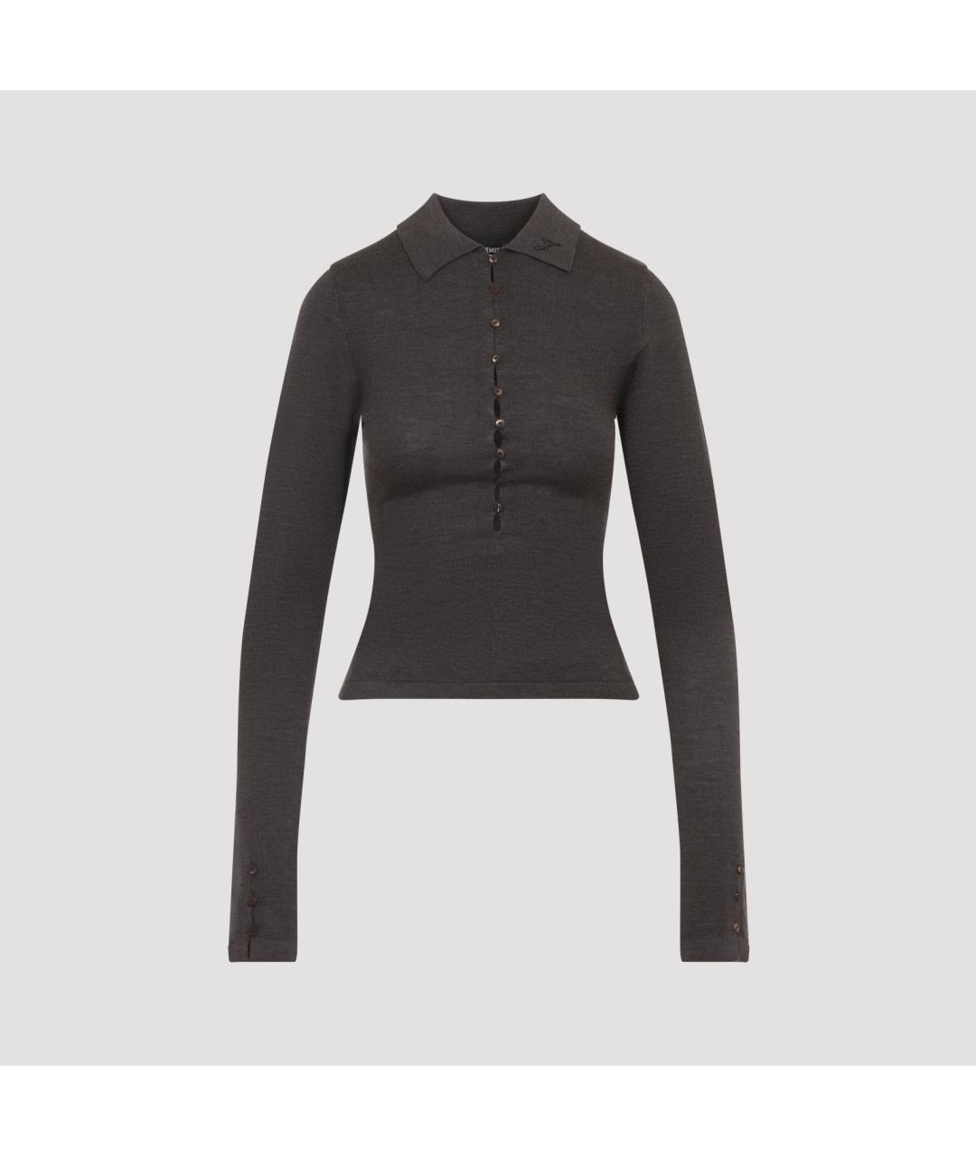 JACQUEMUS Коричневый шерстяной джемпер / свитер, фото 2