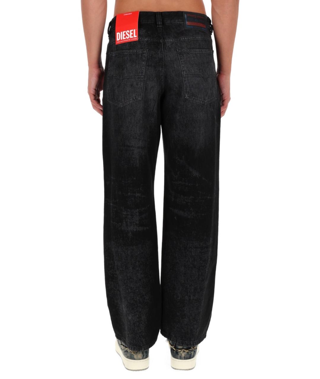 DIESEL Черные хлопковые прямые джинсы, фото 4