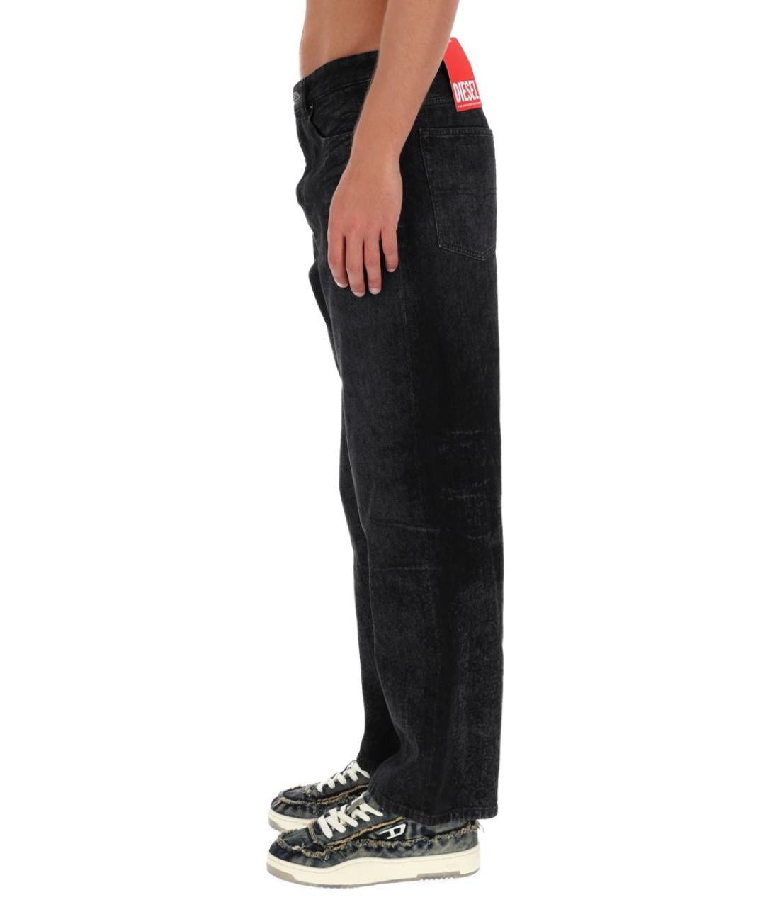 DIESEL Черные хлопковые прямые джинсы, фото 3