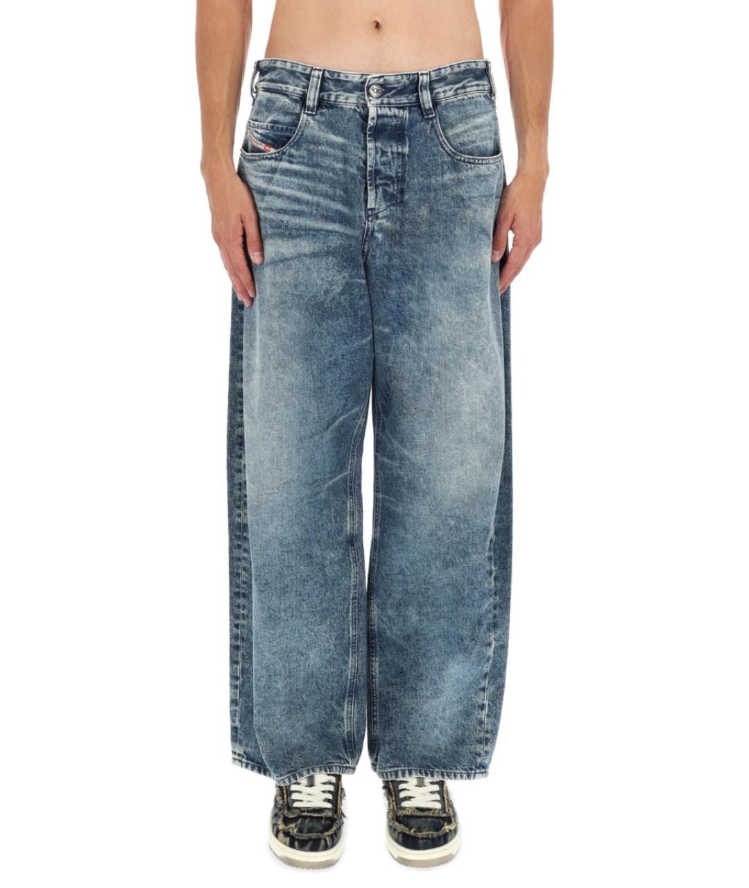 DIESEL Синие хлопковые прямые джинсы, фото 5