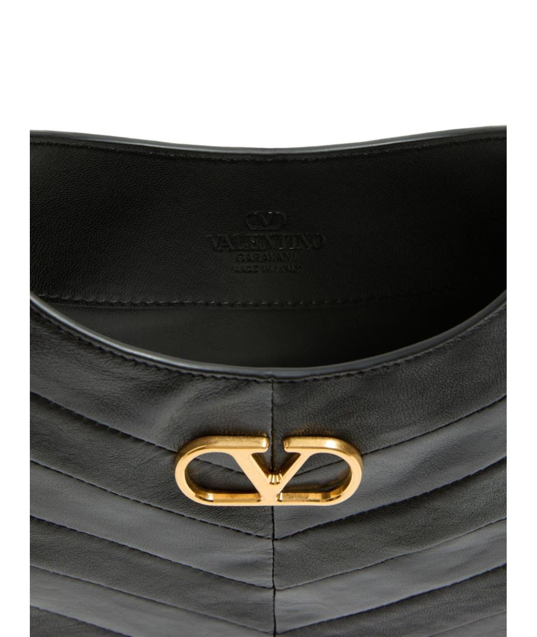 VALENTINO Черная кожаная сумка через плечо, фото 3