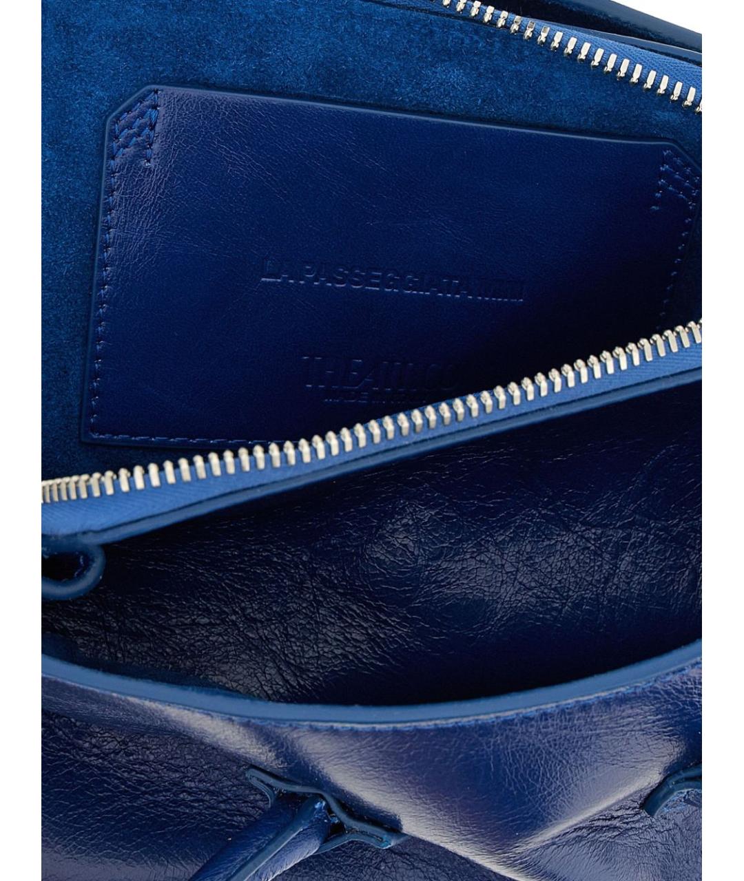 THE ATTICO Синяя кожаная сумка тоут, фото 3