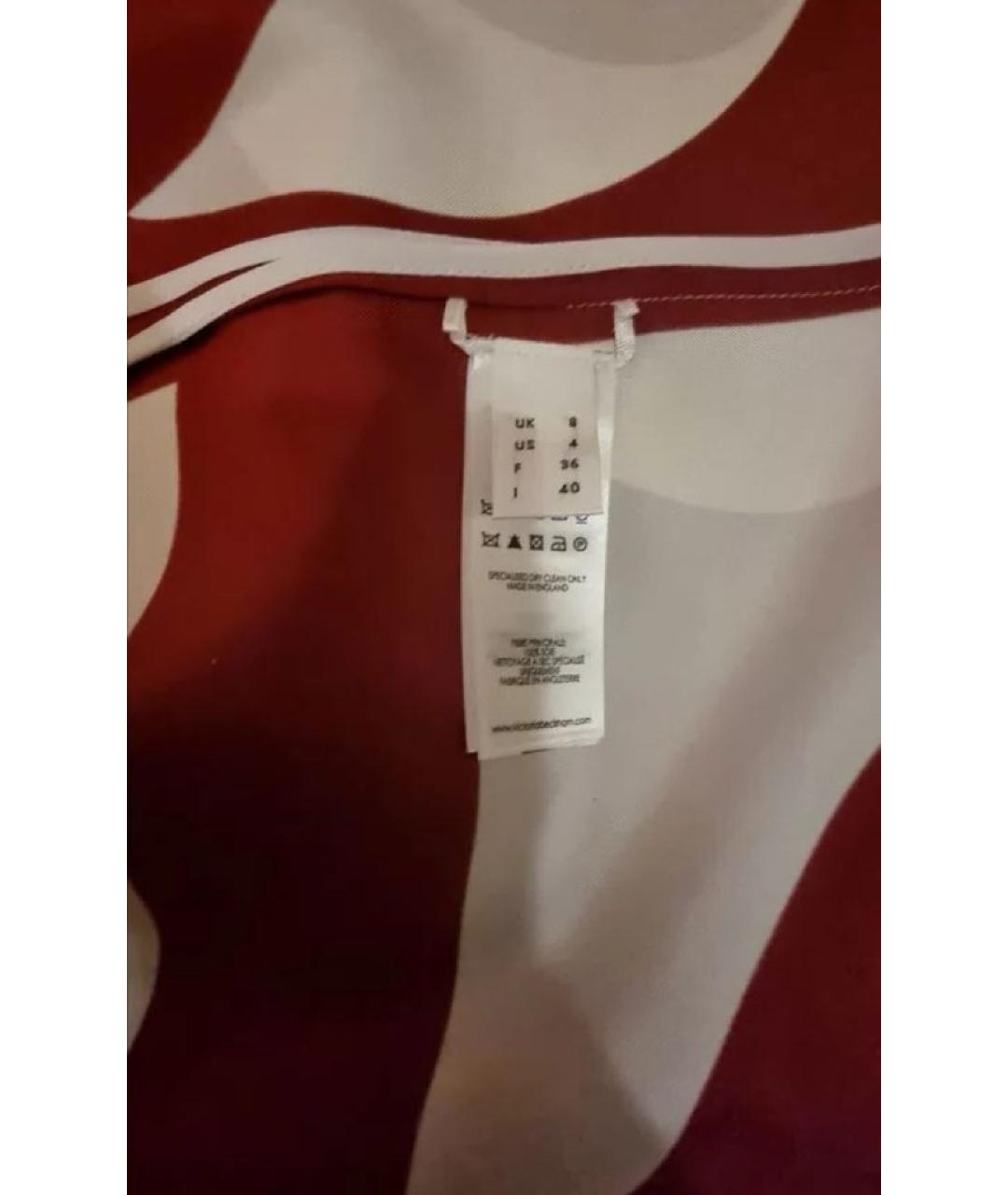 VICTORIA BECKHAM Красная шелковая юбка миди, фото 7