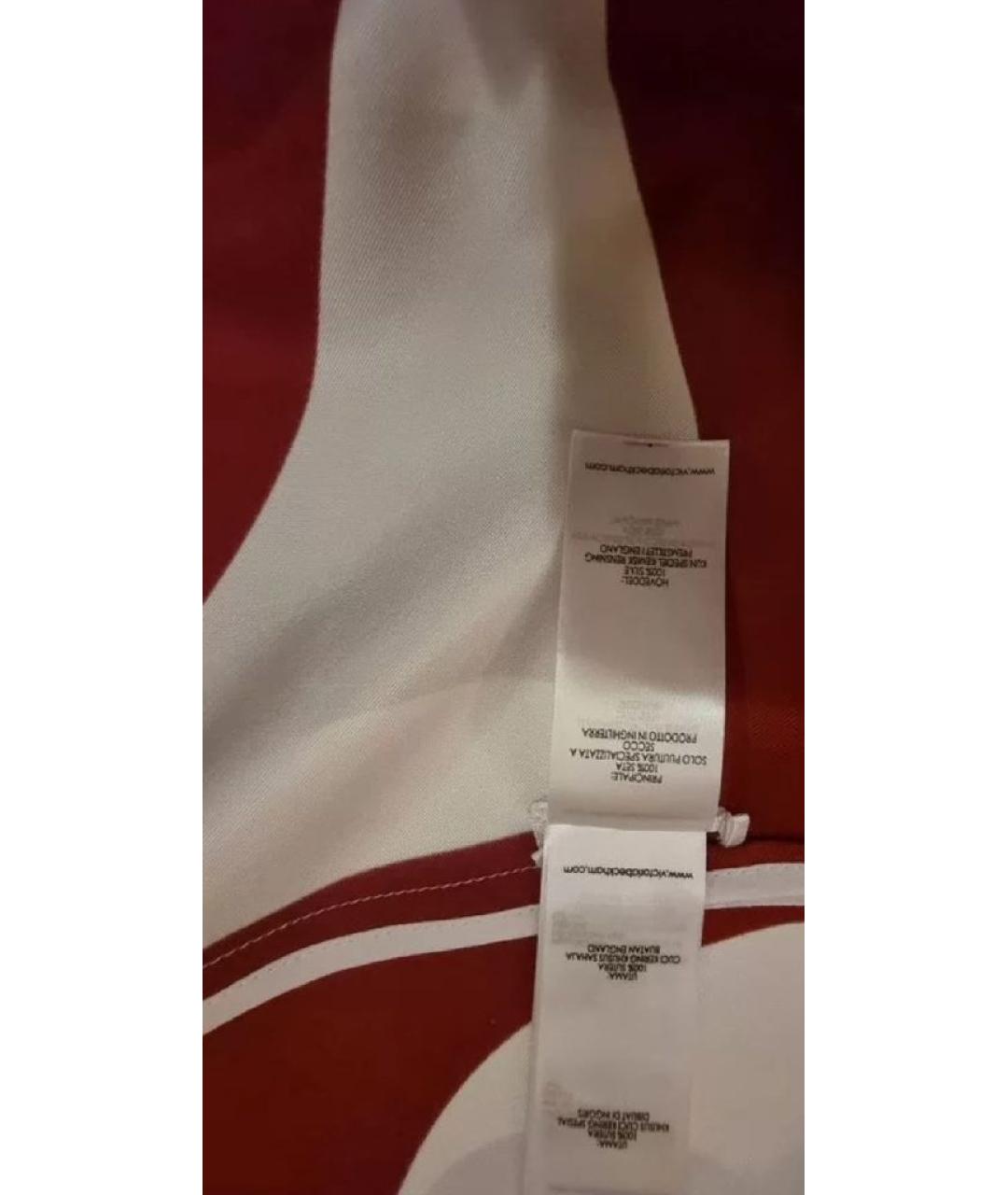 VICTORIA BECKHAM Красная шелковая юбка миди, фото 8