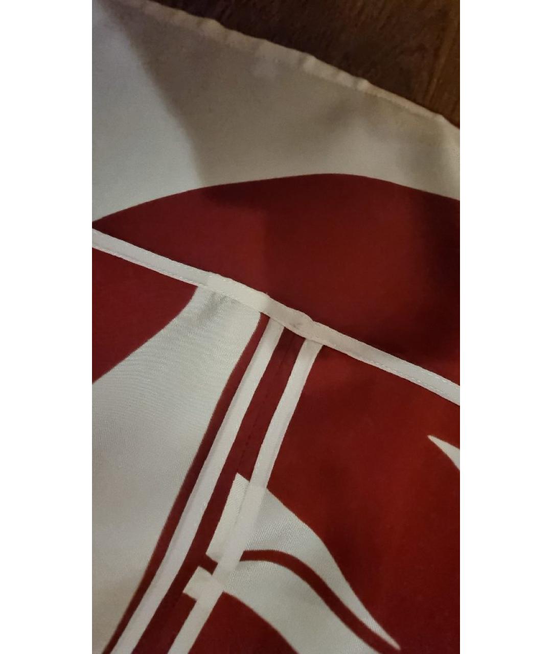 VICTORIA BECKHAM Красная шелковая юбка миди, фото 5