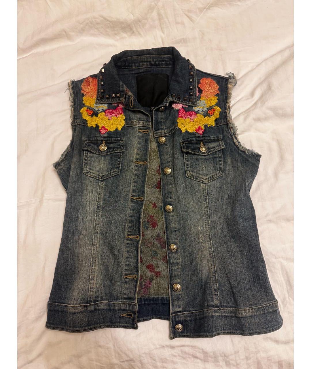 PHILIPP PLEIN Синий деним жилет, фото 8