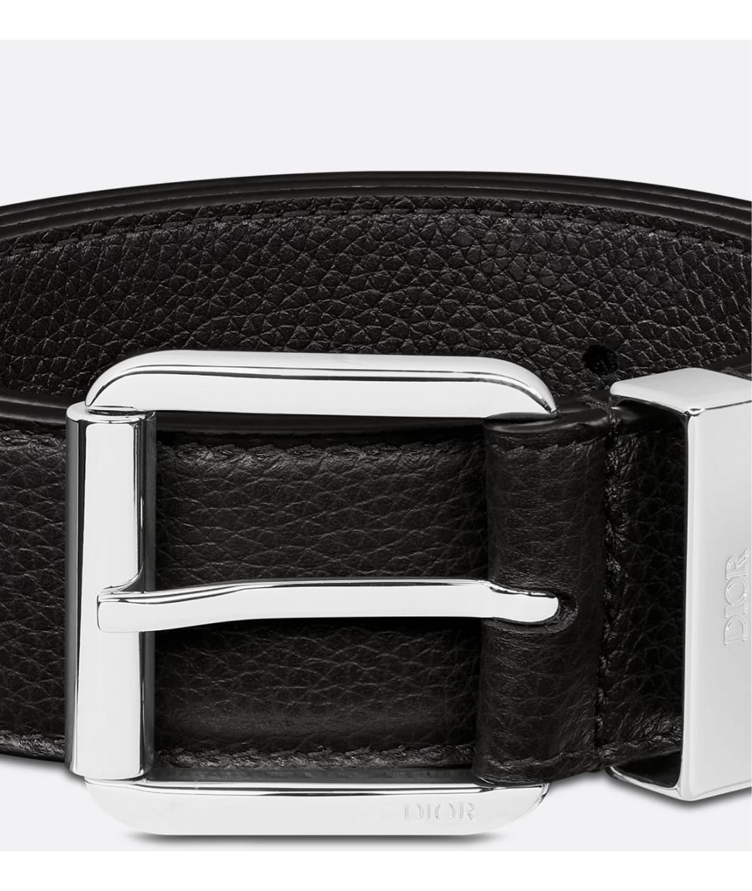CHRISTIAN DIOR Черный кожаный ремень, фото 3