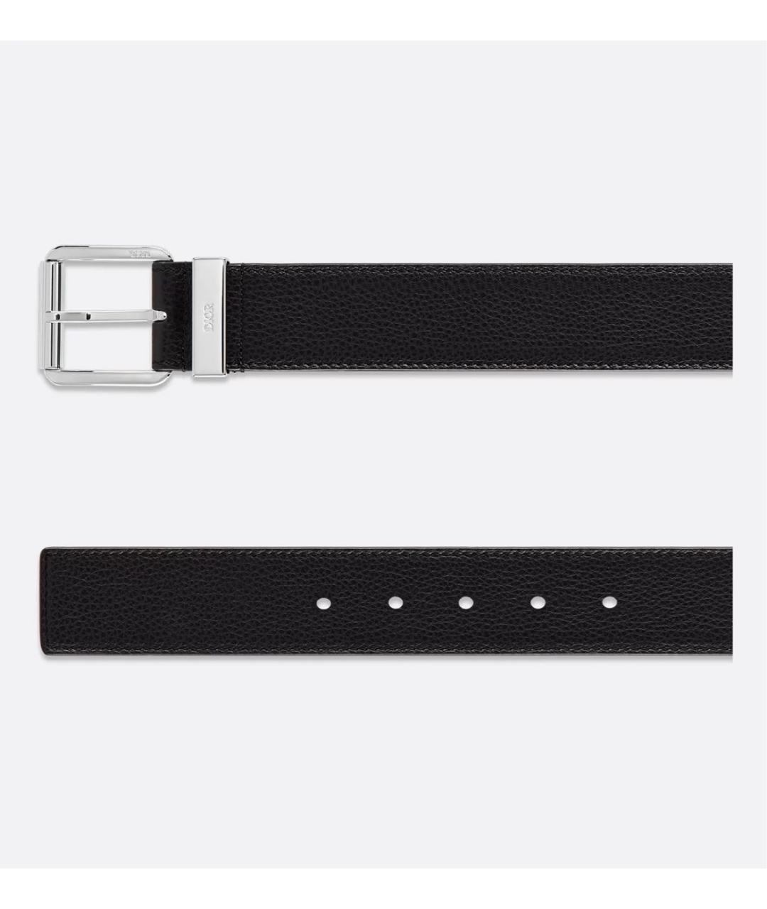 CHRISTIAN DIOR Черный кожаный ремень, фото 2