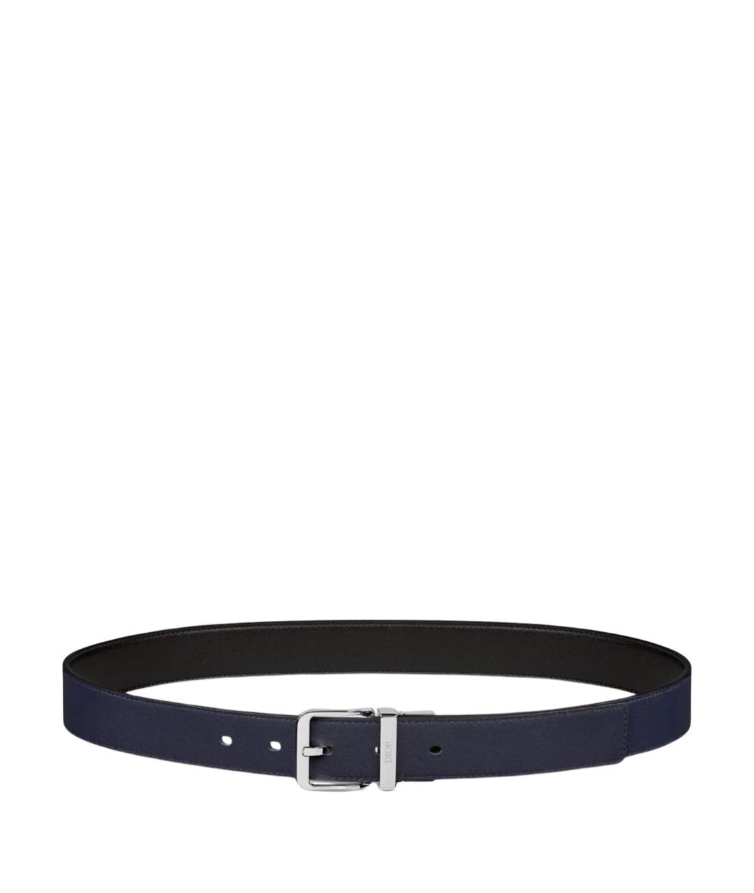 CHRISTIAN DIOR Темно-синий кожаный ремень, фото 1