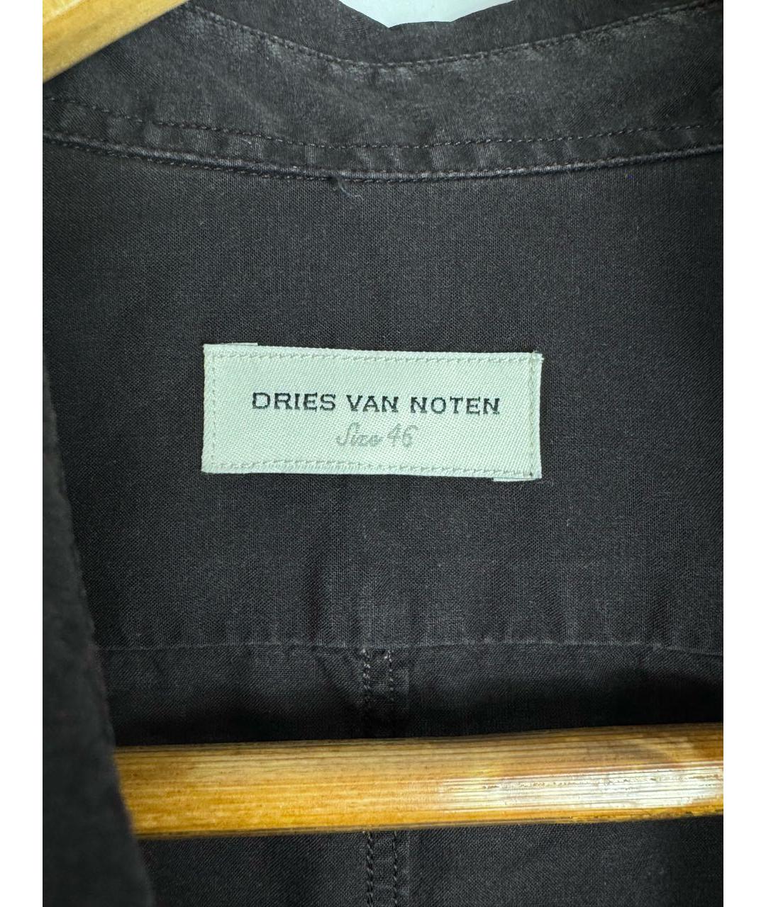 DRIES VAN NOTEN Темно-синяя хлопковая кэжуал рубашка, фото 3